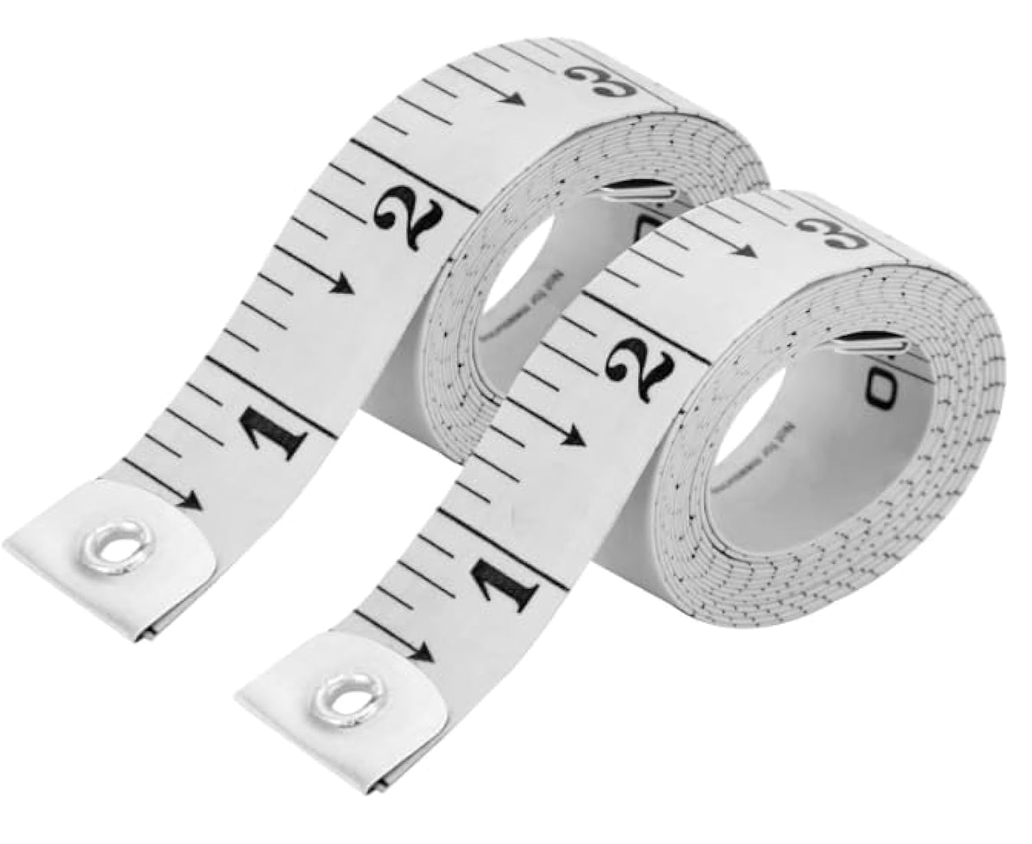 CrafTreat 2-Pack White Tape Measure – Dual-Sided Standard & Metric Scales, Soft Flexible Ruler for Body Measurements & Tailoring, 60in/150cm