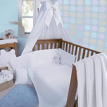 white cot bed bedding