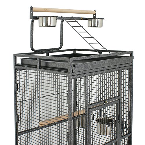 Super Deal 53"/61"/68" Large Bird Cage w/ Play Top Parrot Chinchilla Cage Macaw Cockatiel Cockatoo Pet House, 61 inch - Thumbnail 3