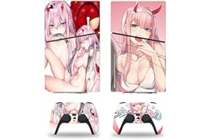 Vanknight Console Decal Skin Anime Hot Girl Vinyl Sticker Compatible with PS5 Slim Disk Console Controllers Wrap Skins Sexy G