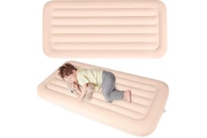 Geetery 2 Pcs Kids Air Mattress Toddler Inflatable Sleepover Airbed 55 x 27.6 x 8.7 Inch Foldable Comfort Flocked Blow up Bed with Patch Kit Portable Air Mattresses for Home Travel Camping Party