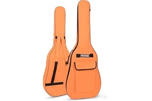 ESMAVO Acoustic Guitar Bag 40 41 Inch, Guitar Gig Bag, Double Shoulder Adjustable Straps Guitar Case, Waterproof Soft Guitar Backpack Large Capacity Pocket for Acoustic Classical Guitar, Ideal Gift, Orange