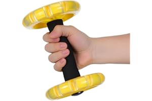 VILLCASE Fitness Wheel Dual-Wheel Abdominal Roller Comfort Grip Handles for-Home Core Workout Yellow