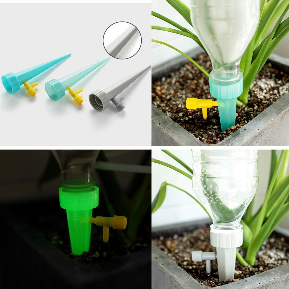 Plant Watering, Self Watering Spikes Devices，Self Drip Irrigation Spikes System with Slow Release Control Valve, Automatic Irrigation Equipment for Outdoor Indoor 12 Pack/Set : Garden & Outdoor