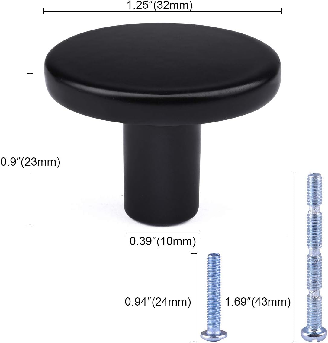 WEAVERBIRD 4PCS Matte Black Cabinet Knobs - Round Dresser Drawer Knobs & Kitchen Cabinet Handles - Image 3