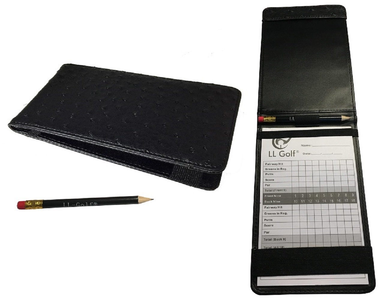 LL-Golf® elegant Scorecard Holder with pen and Score Pad/Golf Score Card Organiser