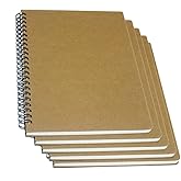 YUREE Spiral Notebook/Spiral Journal, Hardcover Spiral Lined Notebook, 140 Pages (70 Sheets) with Wide Ruled, A5, 8.4" x 5.9", 5-pack
