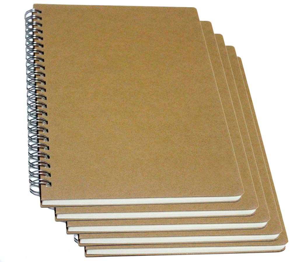 Photo 1 of YUREE Spiral Notebook/Spiral Journal, Hardcover Spiral Lined Notebook, 140 Pages (70 Sheets) with Wide Ruled, A5, 8.4" x 5.9", 5-pack