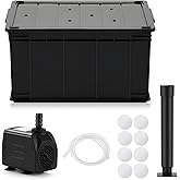 DoubleFill 1 Pack Fountain Basin, Water Feature Basin Kit Suitable for Vases, Statues or Bubbling Rocks. Provides Support up to 220 Pounds. Deeper Design Provides 18 Gallons of Water Capacity