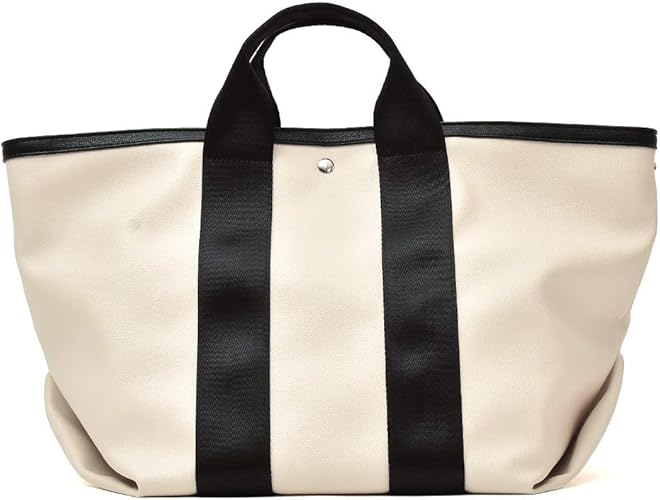 Amazon テープハンドル トートバッグ 大きめ レディース オトナ女子 大容量 通勤 大きいサイズ 斜めがけ 2way 軽量 軽い ショルダーバッグ 旅行バッグ 通勤バッグ オシャレ マザーバッグ トートバック 天ファスナー付き マチ広い Binb P0191y アイボリー Vita