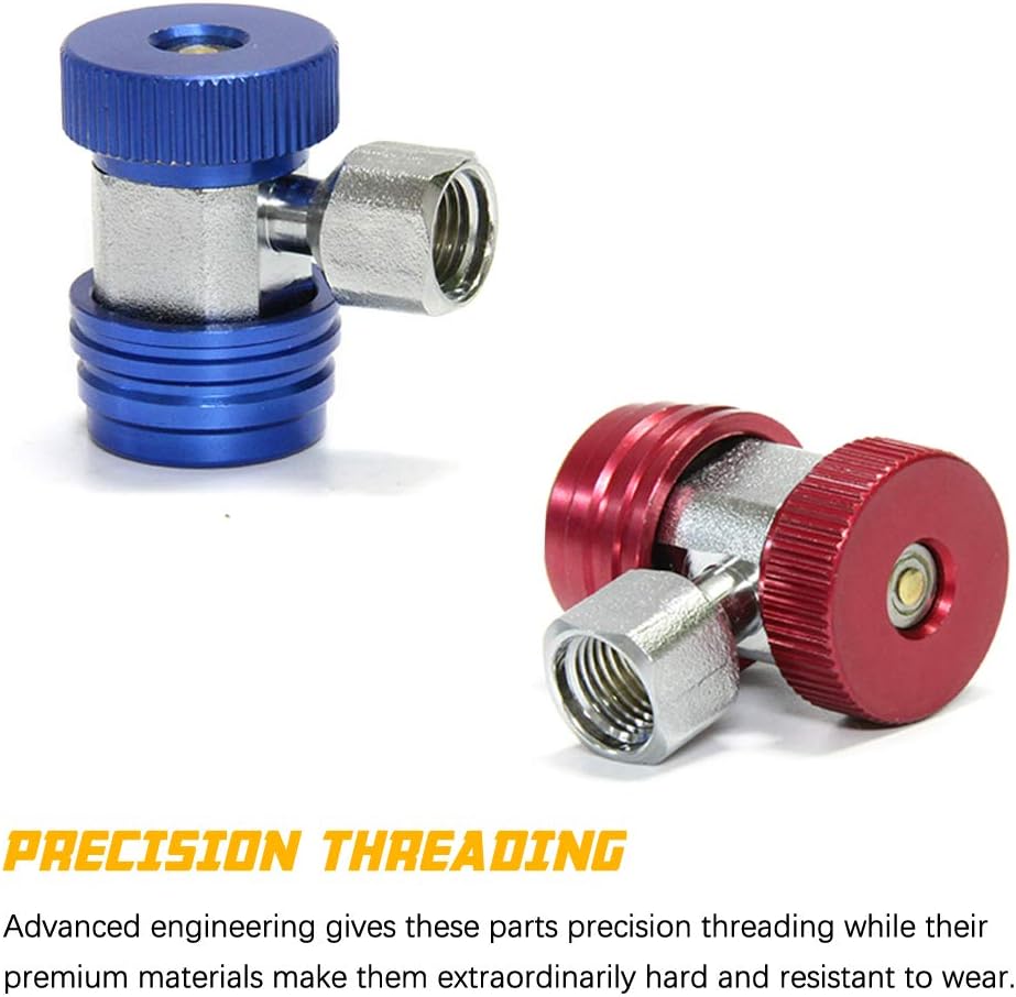 Apeixoto Adjustable R134A Adapater High Low AC Freon Mainfold Gauge Hose Conversion Kit 1/4 Inch SAE Quick Coupler Connector: Automotive