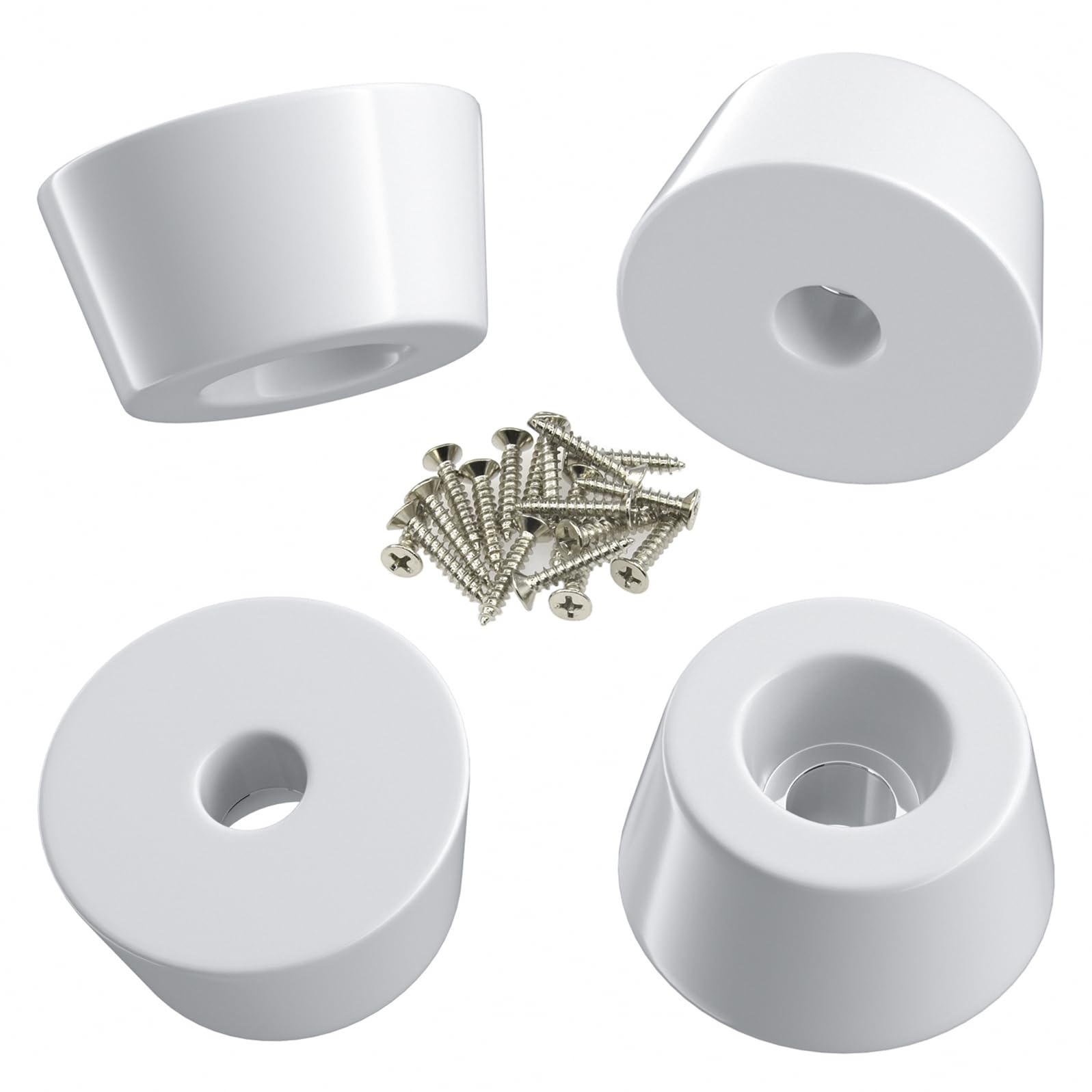 20 PCS White Rubber Feet Pads with Screws for Funitures (26_x_21_x_13_mm)
