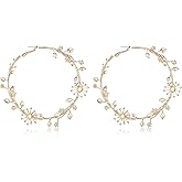 FANZE Gold Hoop Earrings for Women, Long Linear Wire Twisted Knot Ear Piercing Earrings, Trendy Dainty Statement Anniversaries Wedding Party Elegant Minimalist Lightweight Jewelry Gifts