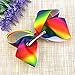 Yiho 8 inches Iridescent Grosgrain Ribbon Boutique Large Hair Bows For Girls