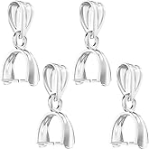 OHINGLT 925 Sterling Silver Pinch Bails for Jewelry Making – Pendant Clasp Connectors, Necklace Clip Bail, Jewelry Clasps for Necklaces & Bracelets