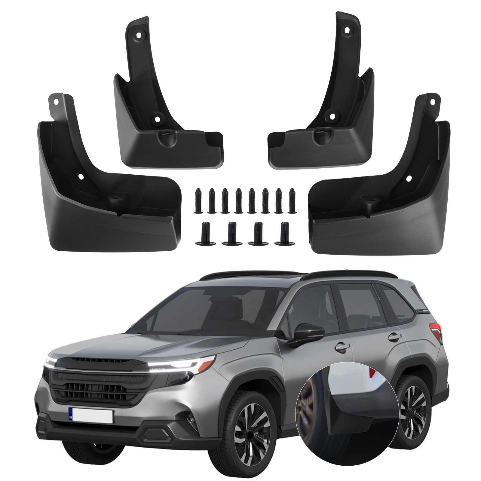 Photo 1 of Gpaentsn Mud Flaps Compatible with Subaru Forester 2025, 4PCS Front & Rear Side No Drill Splash Guard Exterior Accessories