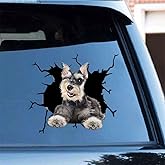Funny Schnauzer Window Car Sticker,11.8x11.8in 3D Vinyl Waterproof Pet Auto Decals,for Wall Laptop Car Window Truck Bumper Refrigerator