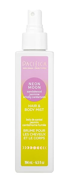 PACIFICA HAIR & BODY MIST – NEON MOON HAIR & BODY SPRAY FOR WOMEN –W/SANDALWOOD, JASMINE & SPICES PERFUMES FOR WOMEN – HAIR PERFUME – ALCOHOL-FREE VEGAN & CRUELTY-FREE CLEAN BEAUTY