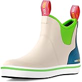 Kalkal Women's Deck Boots, Anti-Slip Deck Boots, Lightweight Fishing Boot for Women, Waterproof Ankle Rubber Rain Boot for Boating, Camping, Farming & Outdoor Work (Size 5-11)