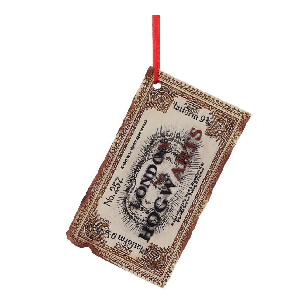Nemesis Now Officially Licensed Harry Potter Hogwarts Express Ticket Hanging Ornament 9.5cm, Cream — image 1
