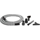 Cen-Tec Systems Premium Attachment 2 Tank adapters and 1.25" Diameter End Shop Vacuum Extension Hose and Kit, 10 Ft, Silver (96007)