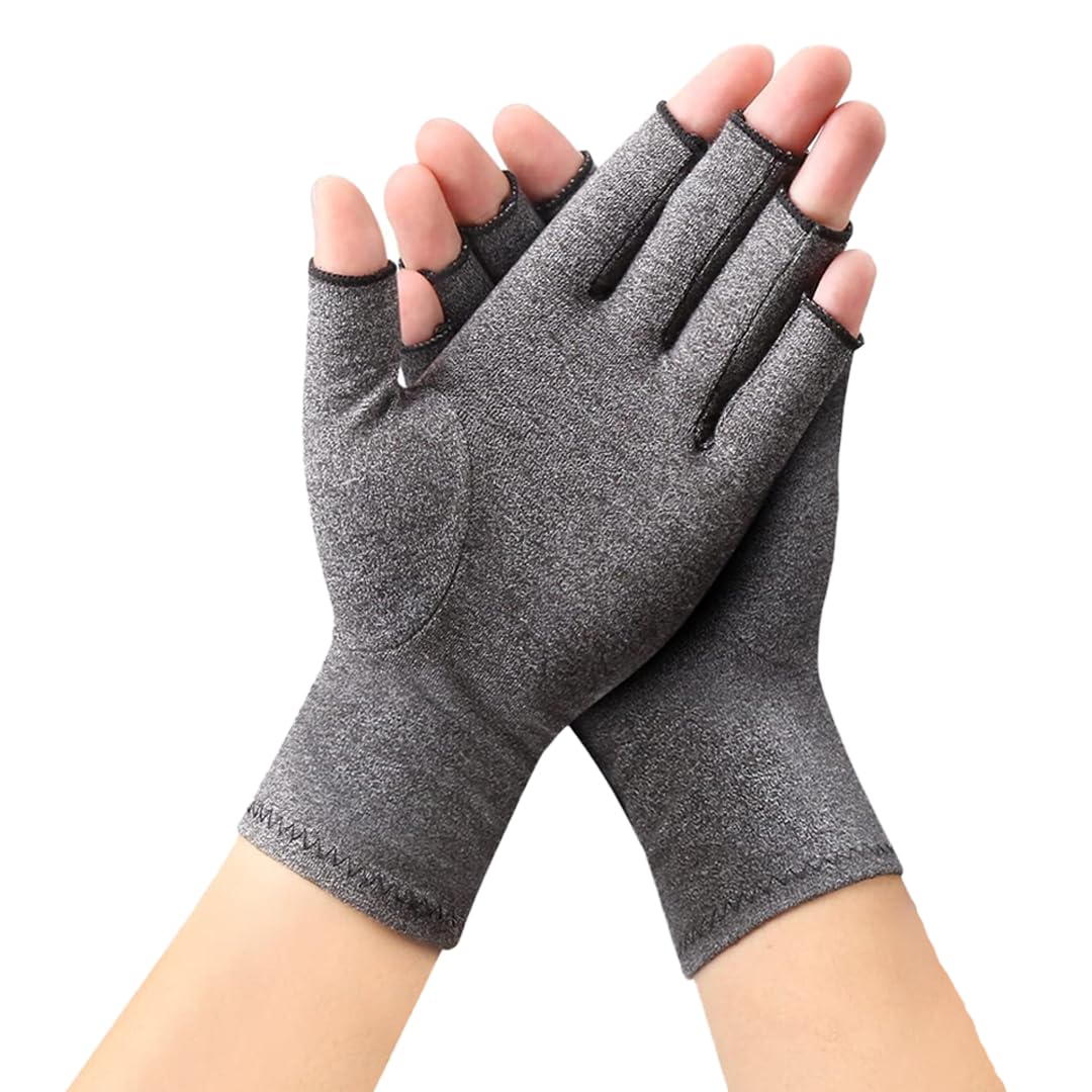 Hotcakes Compression Gloves for Arthritis Pain Relief-Snug Elastic Arthritis Gloves for Women and Men Offers Hand Support for Carpal Tunnel, Raynauds and Provide Arthritis Relief for Hands (Grey, M)