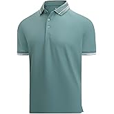 Esabel.C Mens Golf Shirts Short Sleeve Stretch Moisture Wicking Performance Dry Fit Collared Golf Shirts for Men