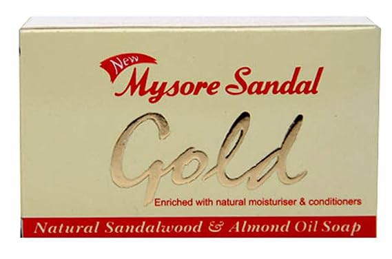 Amazon Com Mysore Sandal Gold Soap 125 Grams Per Unit Pack Of 6 Purest Sandalwood Soap 100 Pure Essential Oils Grade 1 Soap Tfm 80 Suitable For