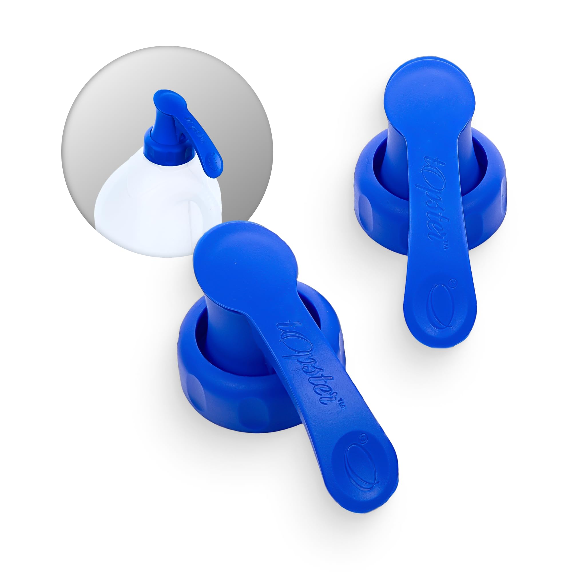 Topster Milk Top Pourers (Blue) - Milk Bottle Pourers for Plastic Bottles, for Whole Milk Plastic Bottles, Eliminates Spillage, Mess & Drips Around The Kitchen & Fridge, (Pack of 2)