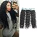 Aatifa Lace Rosa Brazilian Virgin Hair Deep Wave 3 Bundles 100% Unprocessed Natural Color Can Be Dyed and Bleached, (22/24/26 Inch)