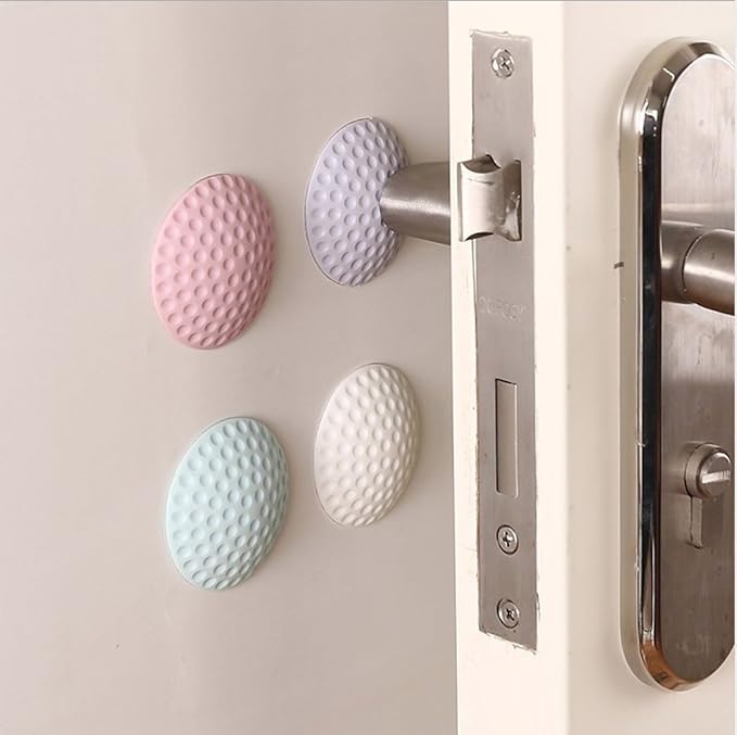 Kolorfish Self Adhesive Rubber Door Knob Wall Protector (Pink, 3m