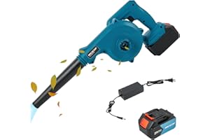 MACXCOIP Cordless Leaf Blower, 21V 160CFM 2-in-1 Electrical Handheld Blower & Vacuum, Battery Powered Leaf Blower Lightweight for Leaf, Snow, Dust Blowing (Battery & Charger Included)