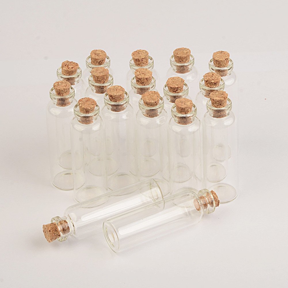 Jarvials 5ml Diameter 16mm 50pcs/lot Test Tube Glass Bottles Small Bottles With Corks Mini Glass Vials For Packing Gift (5ML)