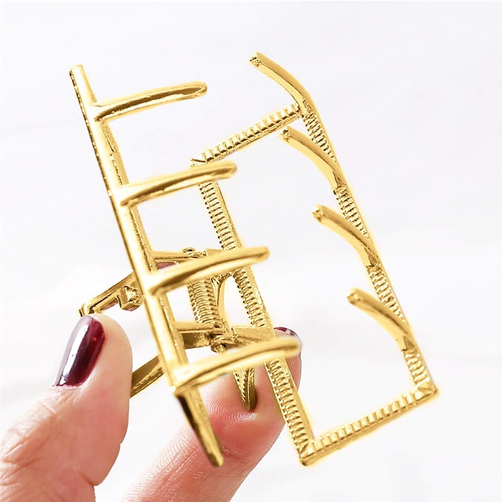 JINXM 2Pcs Hair Clips Metal Claw Clips Hollow Non-slip Hair Catch Jaw Clamp for Women Girls - Image 3