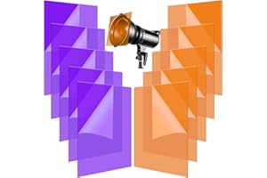SIQINZONGWA (10 Pcs) Gel Light Filter, Purple and Orange Transparent Color Lighting Gel Filter Correction Plastic Sheets 8.5 x 11 Inch for Film, Video, Photo, Stage (Halloween)