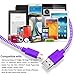 Micro USB Cable, Eversame [5-Pack] 6.6Ft 2M Nylon Braided Tangle-Free Data Sync Charger Cord Compatible Compatible for Galaxy S6 Edge Plus/Tab A, HTC One M9 (Black White Pink Purple Hot Pink)