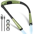 Glocusent Book Light, 3-Color & 6-Brightness Reading Light, Bendable Neck Light, 80-hr Lasting Rechargeable Lamp, Perfect Book Light for Reading in Bed, Knitting, Camping, Repairs(Green)