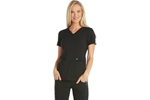 Cherokee Women's Medical Scrub Top Iflex V-Neck Knit Panel Top - CK605
