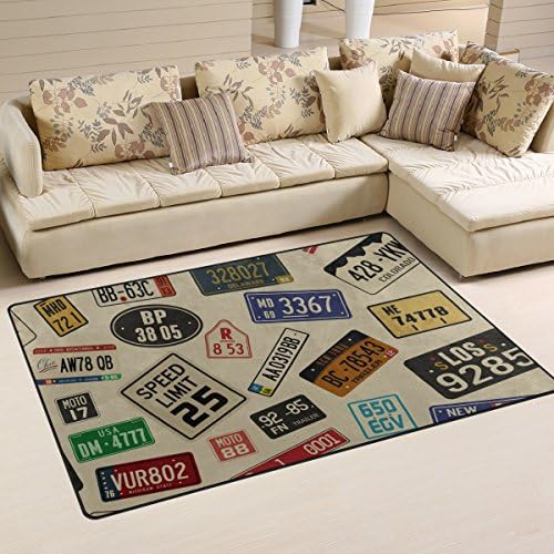 vinlin Welcome Mat Car Number Plates Absorbent Non Slip Durable Door Mat Machine Washable Entrance Mat for Indoor Outdoor