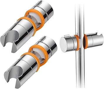 Amazon Maydahui シャワーフック 2枚セット 18 25ｍｍスライドバーに対応 修理交換用 シャワーヘッドホルダー 角度調整 360 自由回転 シャワーヘッド アダプタ スライド シャワーホルダー シャワー掛具 シャワーハンガー 標準タイプ 取り付け簡単 耐久性 シャワーフック