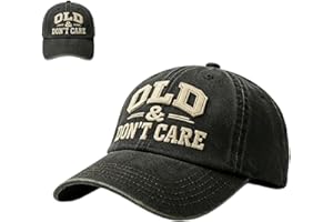 Vintage Distressed Old & Don’t Care Cap, Vintage Embroidered Old Don’t Care Baseball Cap Comfortable Fit