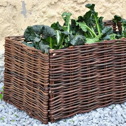 Noor Hochbeet Gartenbeet Pflanzenbeet Beet aus Weide 100x40x40cm inkl. Pflanztasche