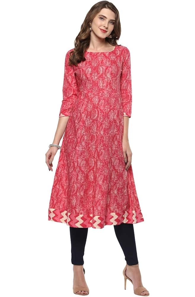 janasya women's cotton anarkali kurti