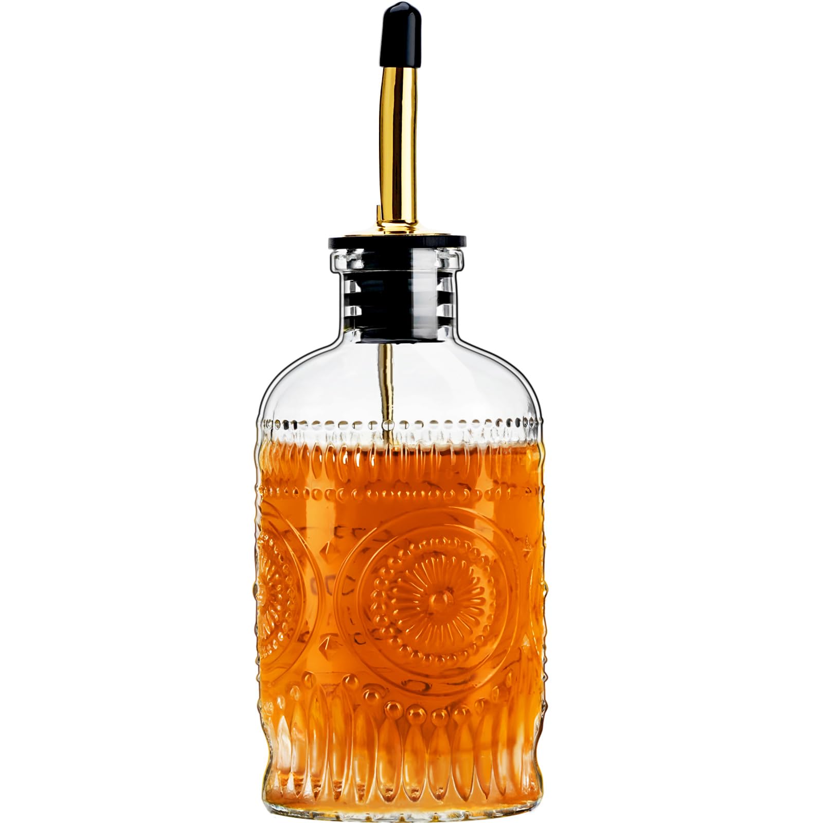 Photo 1 of gegewawa Glass Coffee Syrup Dispenser Bottles 7 OZ, Simple Syrup Bottles with Metal Pour Spout, Syrup Dispenser for Coffee Bar Accessories for Maple Honey Syrup Oil and Sauces