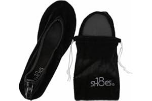 SHOES8TEEN Shoes 18 Women's Foldable Portable Travel Ballet Flat Shoes w/Matching Carrying Case