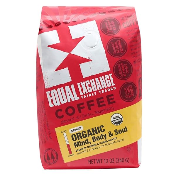 EQUAL EXCHANGE ORGANIC GROUND COFFEE, MIND BODY SOUL...