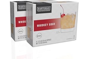 Bartesian 16-Pack Whiskey Sour Mixer Capsules for Cocktail Machine – Home Bar Mixology Cocktails Mix Pod Capsule Set to Use w