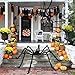 Sizonjoy 6.6 Ft Halloween Decorations Giant Spider,Scary Hairy Large Spider Props for Halloween Outdoor Yard Decorations,Party Decor, Black