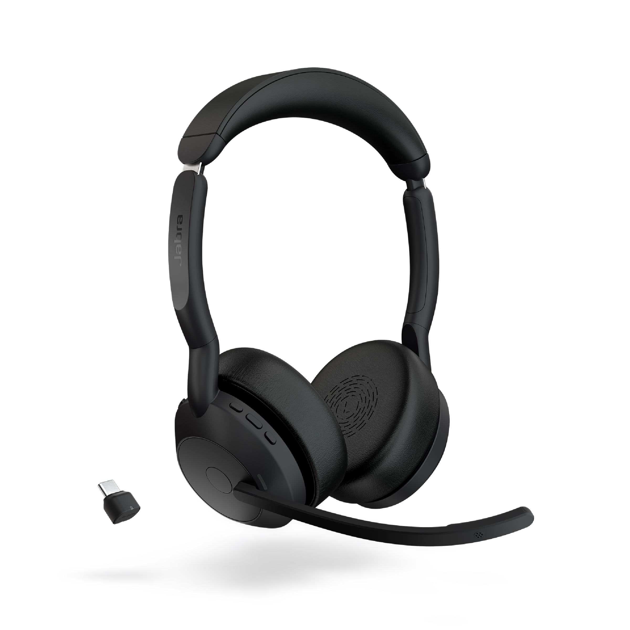 Photo 1 of Jabra Evolve2 55 Stereo Wireless Headset - Features AirComfort Technology, Noise-Cancelling Mics & Active Noise Cancellation - Works with UC Platforms Such as Zoom & Google Meet - Black