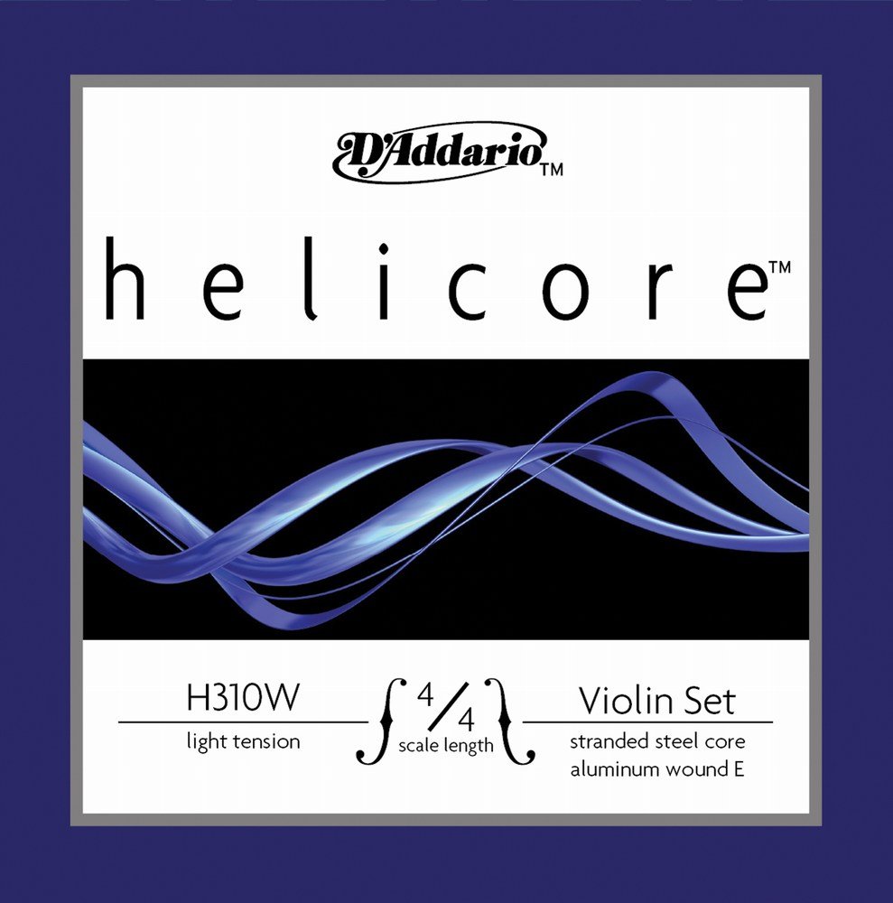 D’Addario Orchestral - Helicore 4/4 Size Violin String Set with Aluminum Wound E String - H310W 4/4L - Light Tension